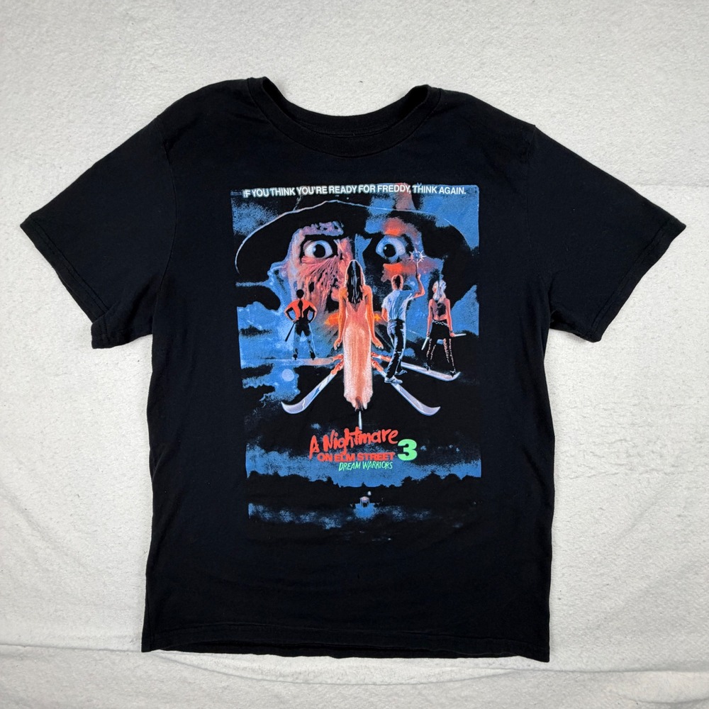 Nightmare on Elm Street 3 Dream Warriors Horror Movie Graphic T-Shirt Black XL